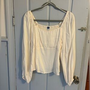 Old Navy Cream Blouse with Square Neckline